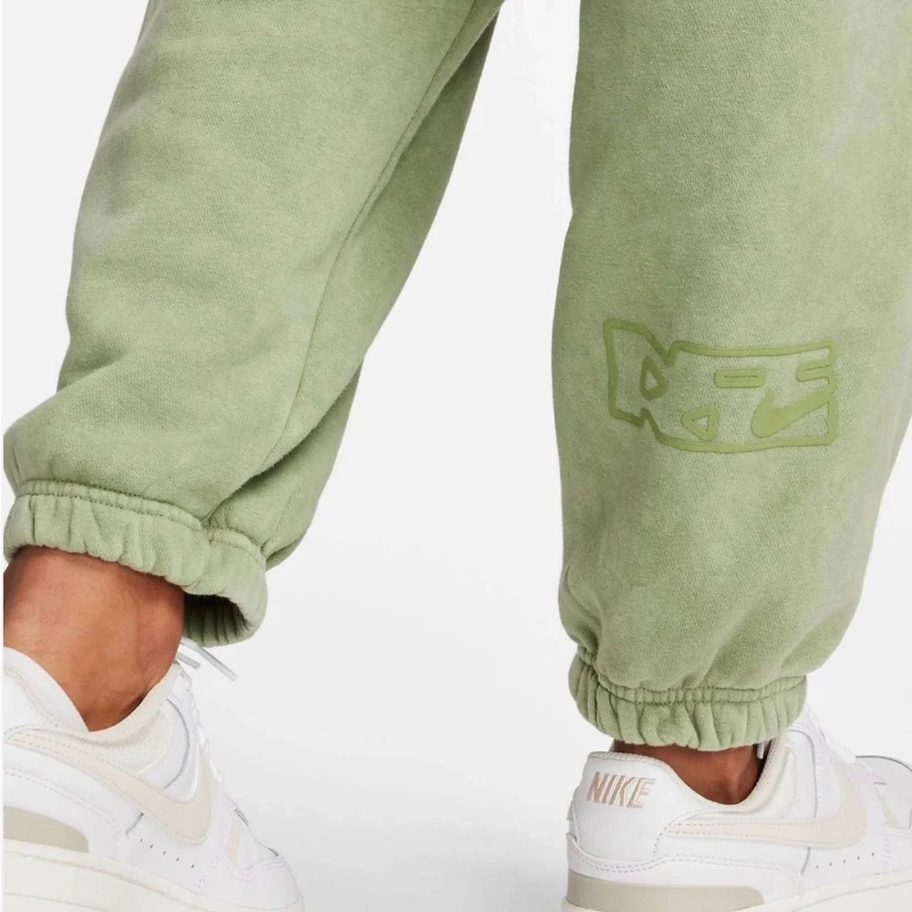 Nike Phoenix Fleece Joggers Washed‎ Green High Rise Sweatpants Size S Womens